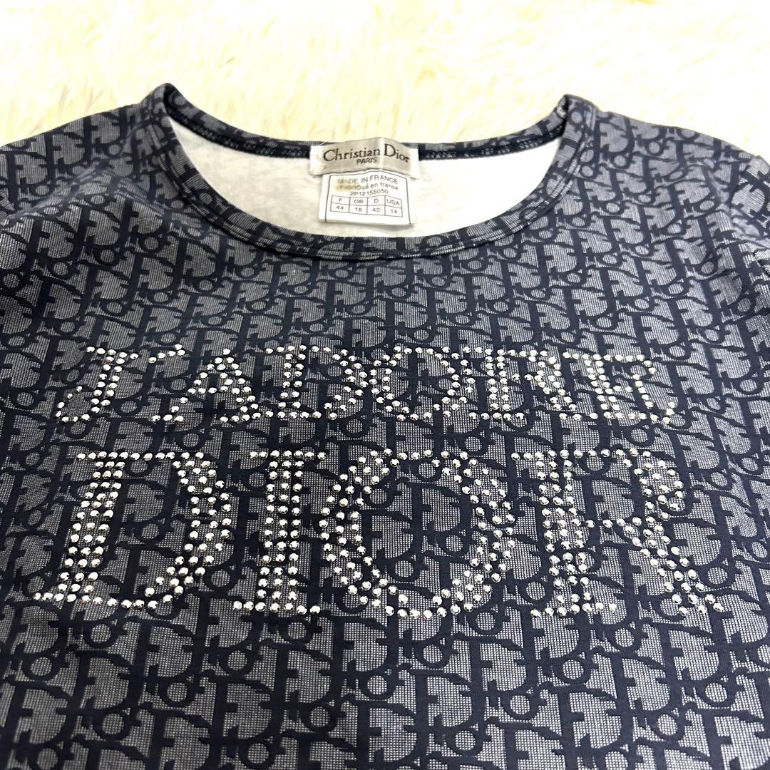 美品　dior トロッター　長袖　ロングtシャツ　ネイビー　コットン