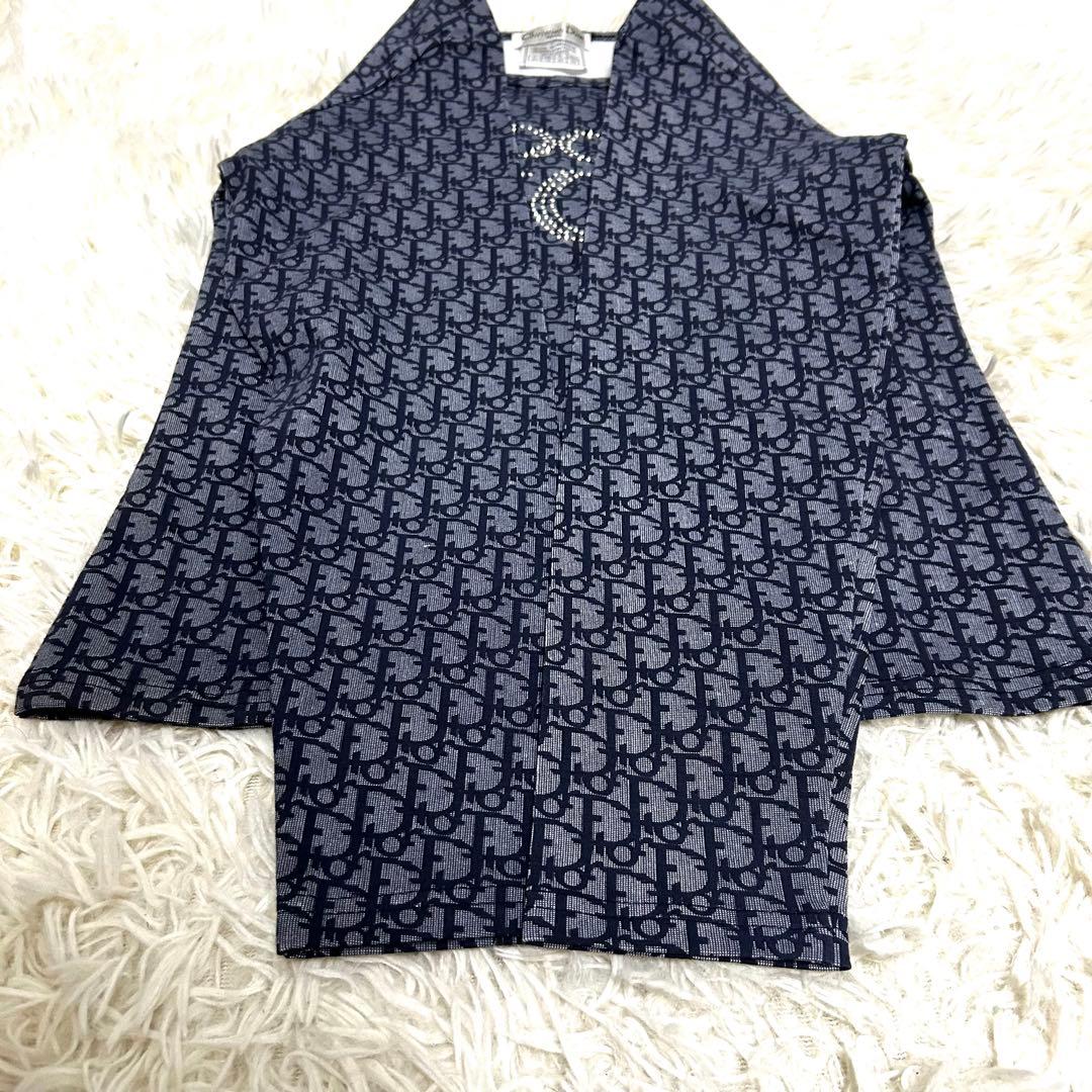 美品　dior トロッター　長袖　ロングtシャツ　ネイビー　コットン