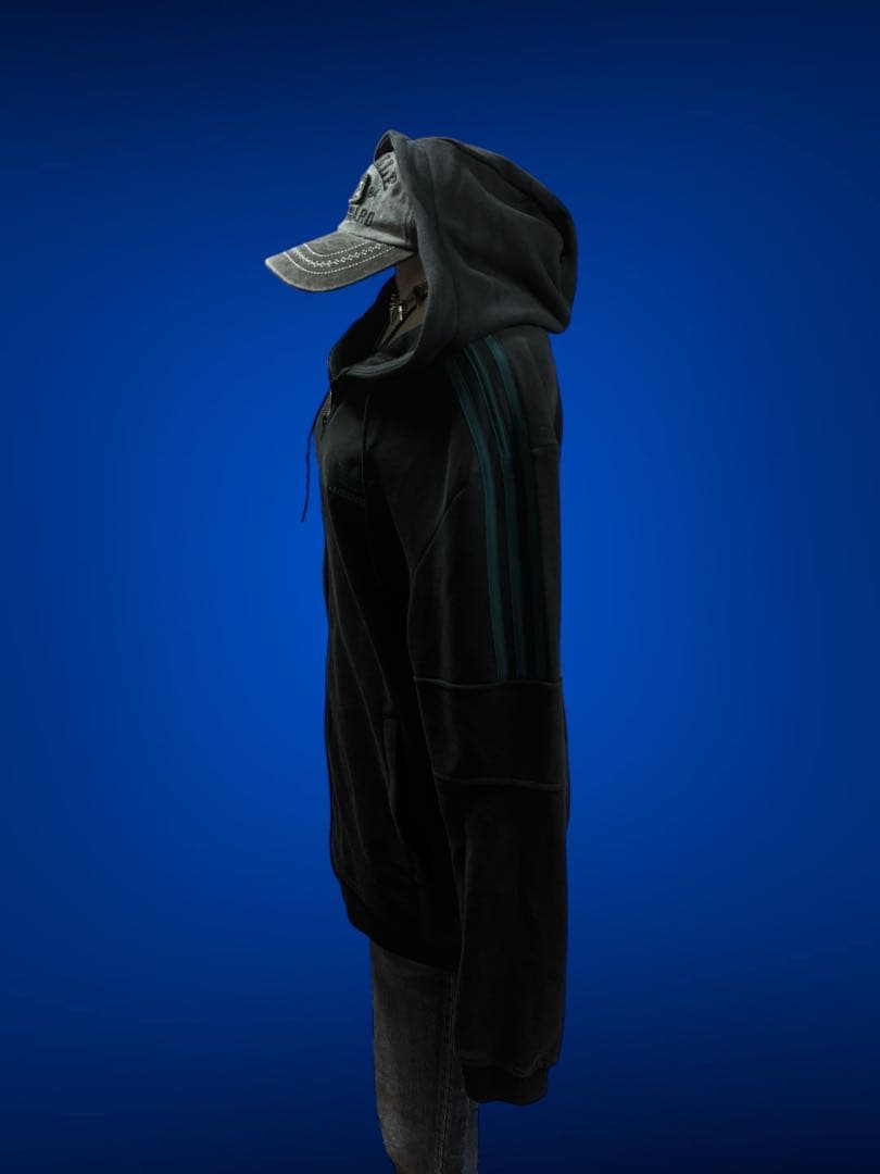 レア✴︎adidasトレフォイル刺繍Wジップ　ターコイズy2kグランジ平成ギャル