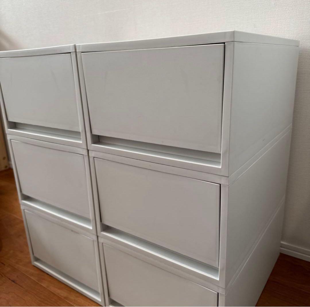 専用// 無印良品 ポリプロピレンケース・引出式・深型・ホワイトグレー