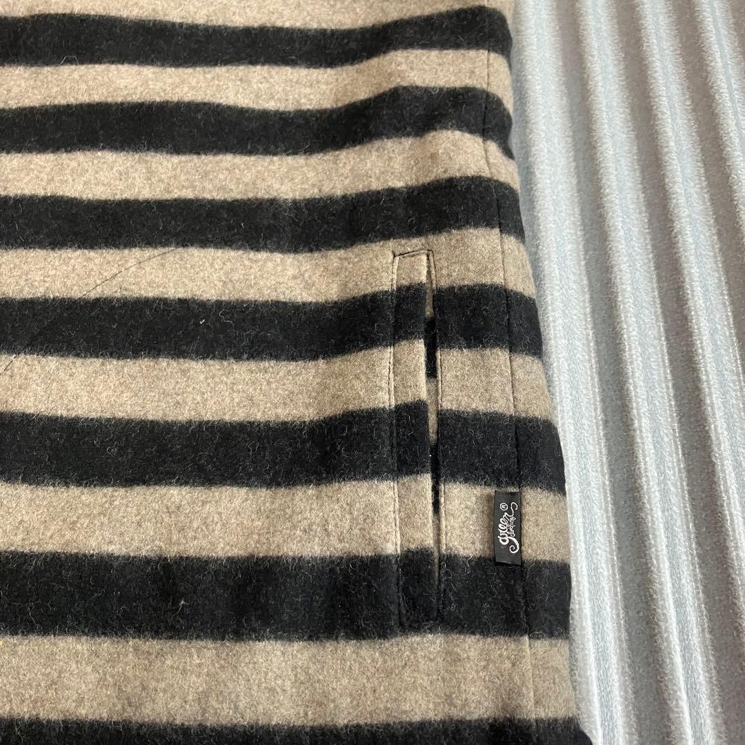 未使用　グリーンクロージング　ボアベスト　リバーシブル　ボーダー　L