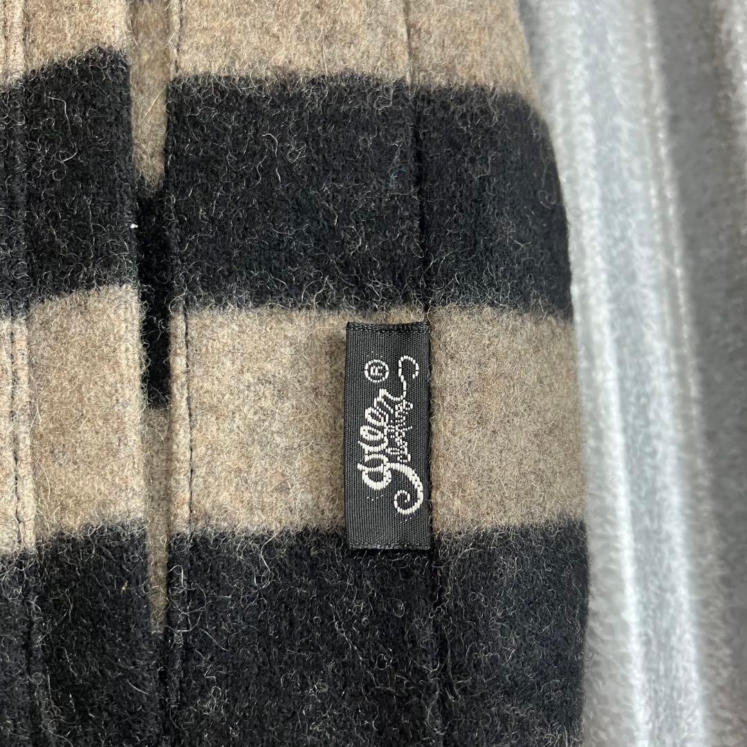 未使用　グリーンクロージング　ボアベスト　リバーシブル　ボーダー　L