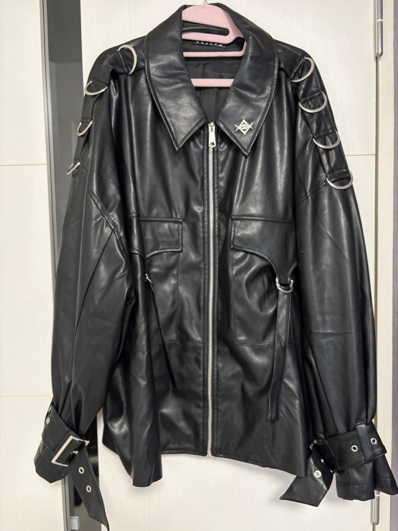 【REFLEM】synthetic leather blouson