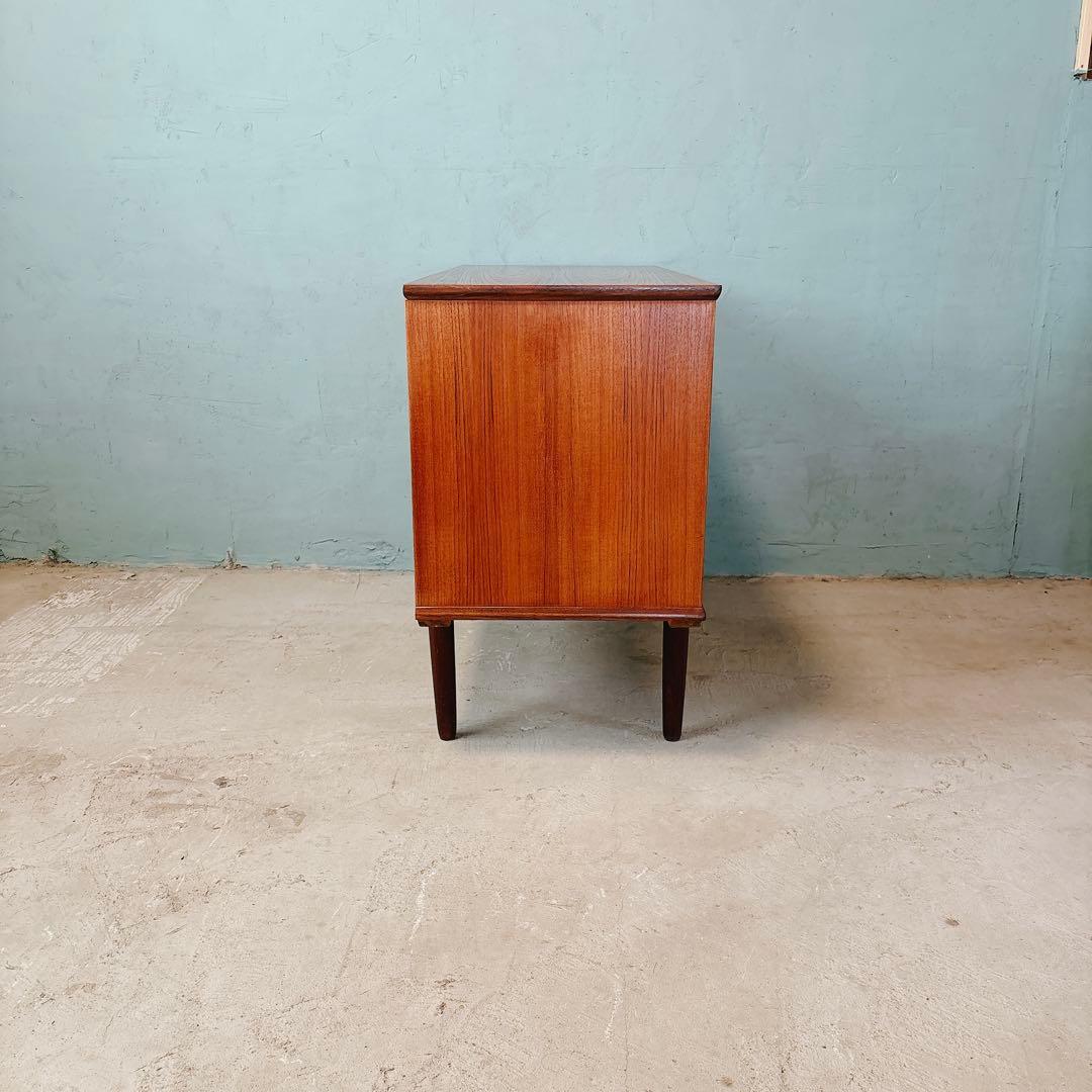 【招き猫】デンマーク　チーク材　三段チェスト　北欧家具　北欧ビンテージ