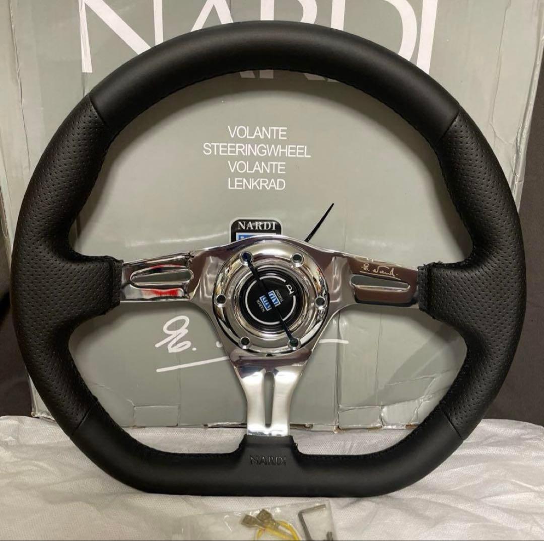 24★NARDI ステアリングD型　14インチ　350mm シルバースポーク