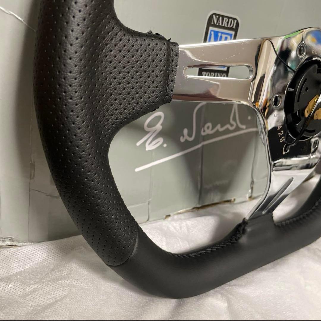 24★NARDI ステアリングD型　14インチ　350mm シルバースポーク