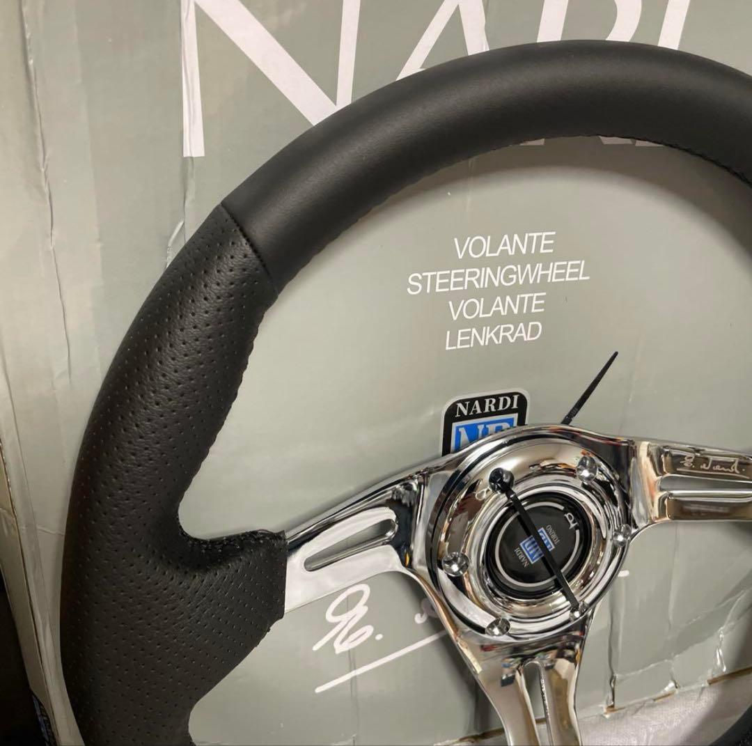 24★NARDI ステアリングD型　14インチ　350mm シルバースポーク