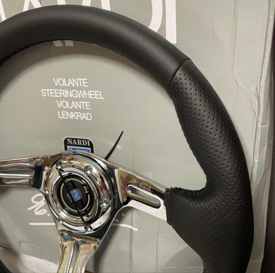 24★NARDI ステアリングD型　14インチ　350mm シルバースポーク
