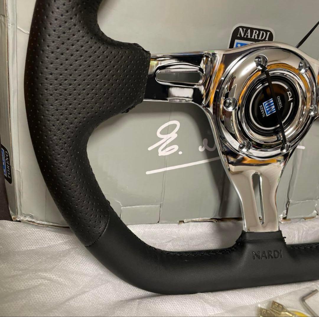 24★NARDI ステアリングD型　14インチ　350mm シルバースポーク