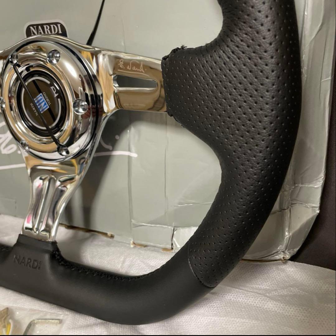 24★NARDI ステアリングD型　14インチ　350mm シルバースポーク