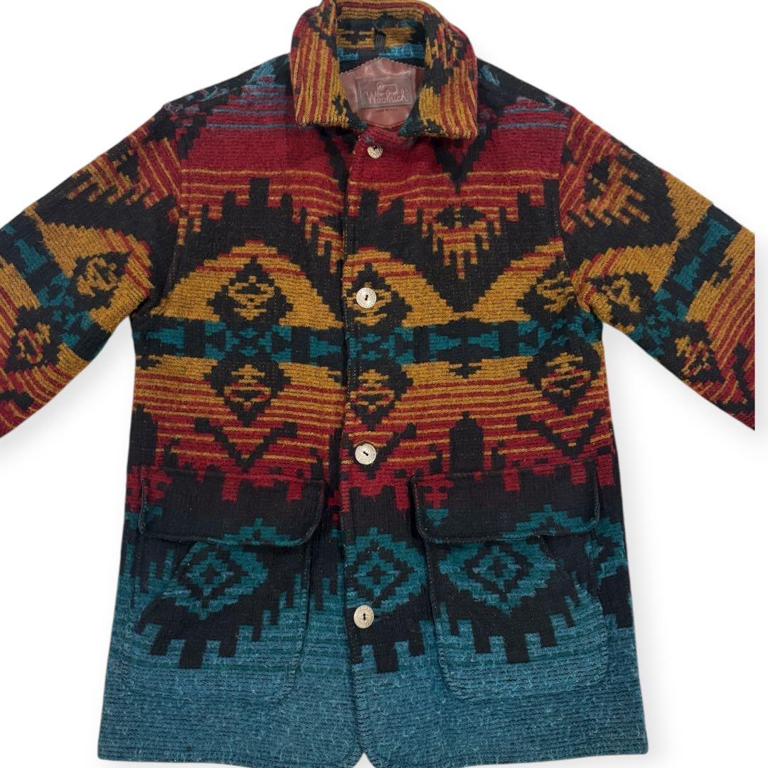 90s●USA製 ウールリッチ ネイティブ柄コート ヴィンテージ