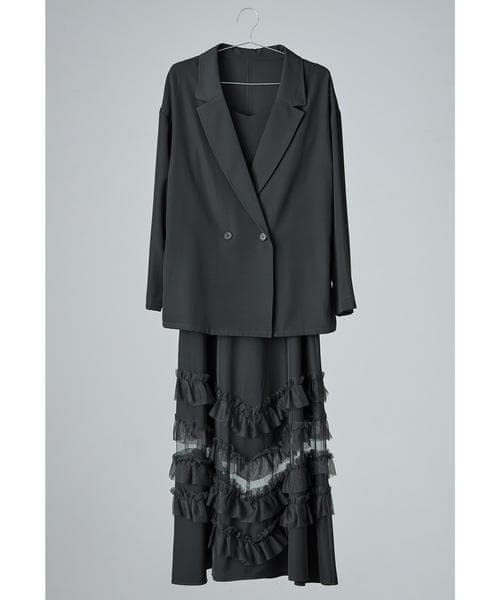 美品 niana ニアナ トランスペアレントヘムセットアップドレス М 結婚式