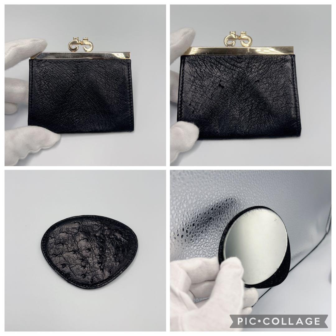 美品✨COMTESSE コンテス 2WEYショルダーバッグ　オーストリッチ　黒