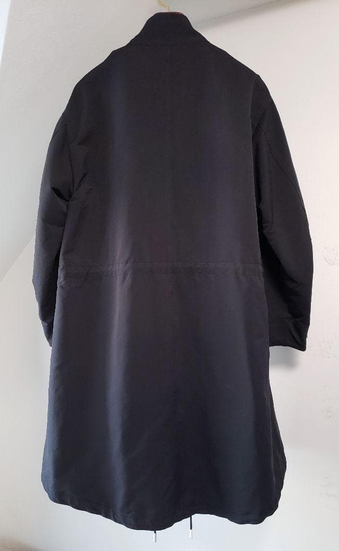 RERACS 着脱可能フード付き ロングモッズコート ブラック 日本製 YKK