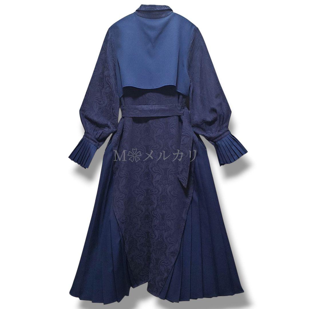 旅*読様 限定レア色✨ハレHAREサイドプリーツワンピースジャガードキリカエフラ