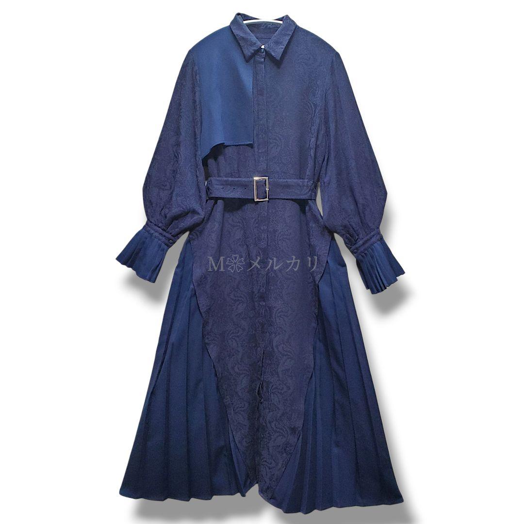 旅*読様 限定レア色✨ハレHAREサイドプリーツワンピースジャガードキリカエフラ