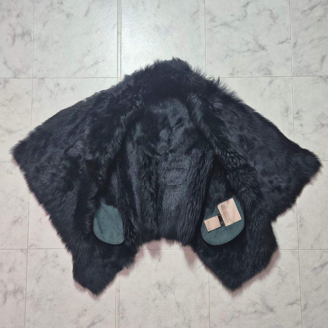 【美品】カールドノヒュー 毛皮 ムートンベスト 黒 S