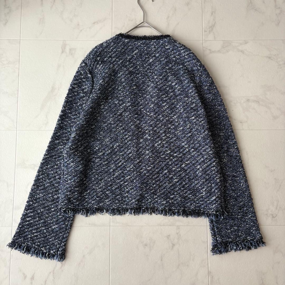 美品✨《iCB》小泉今日子着用　デニムライクツィード ニットジャケット　L