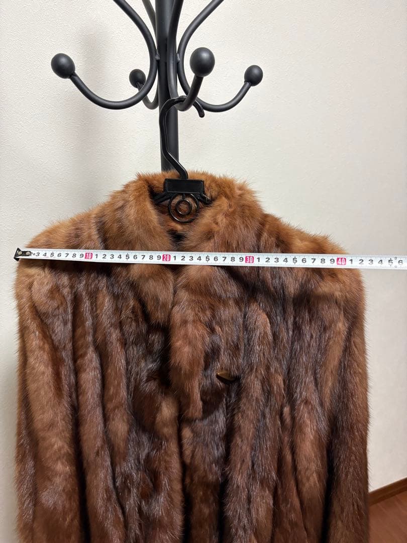 毛皮ロングコート ブラウン