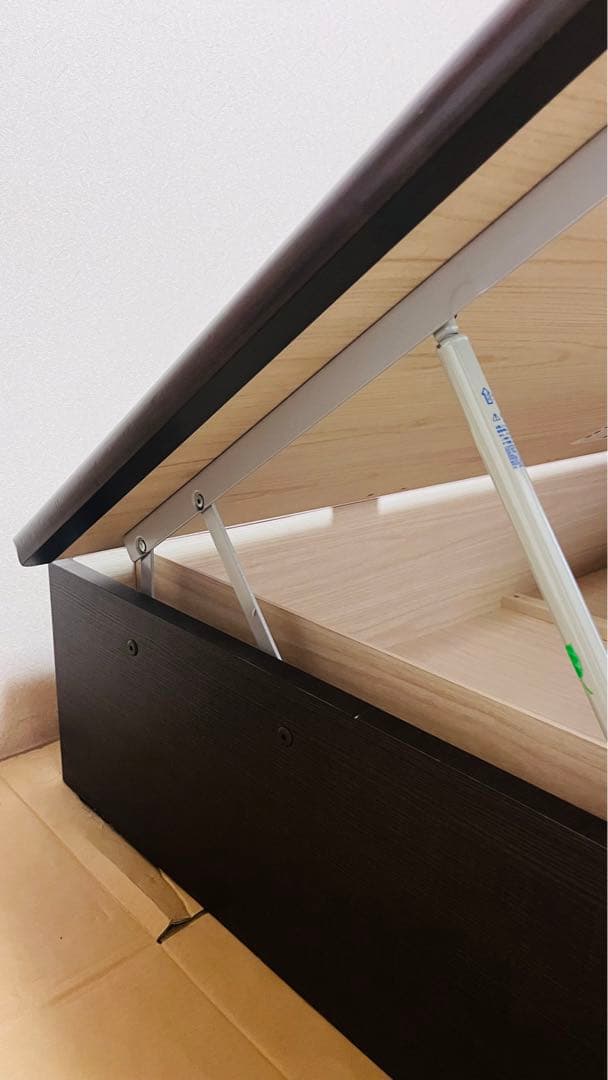 【送料込み】TOKYO BED 高品質 ダブルベッドフレーム 跳ね上げ式収納