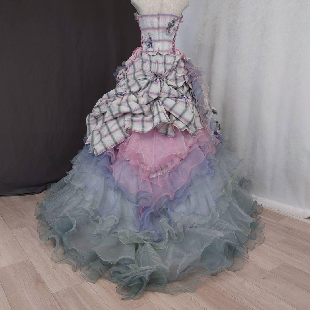 7-9号★NICE CLAUP★サイド編み上げカラードレス