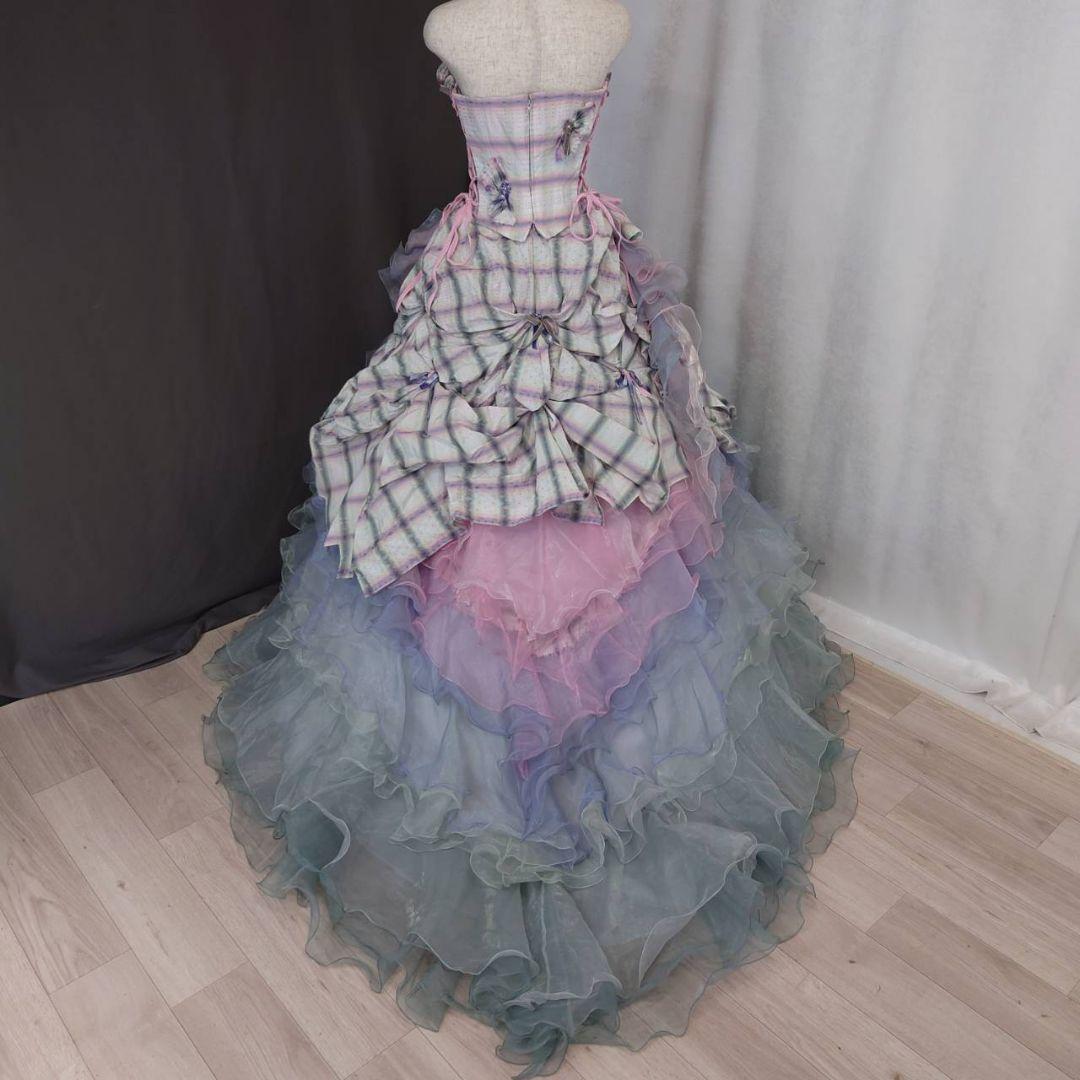 7-9号★NICE CLAUP★サイド編み上げカラードレス