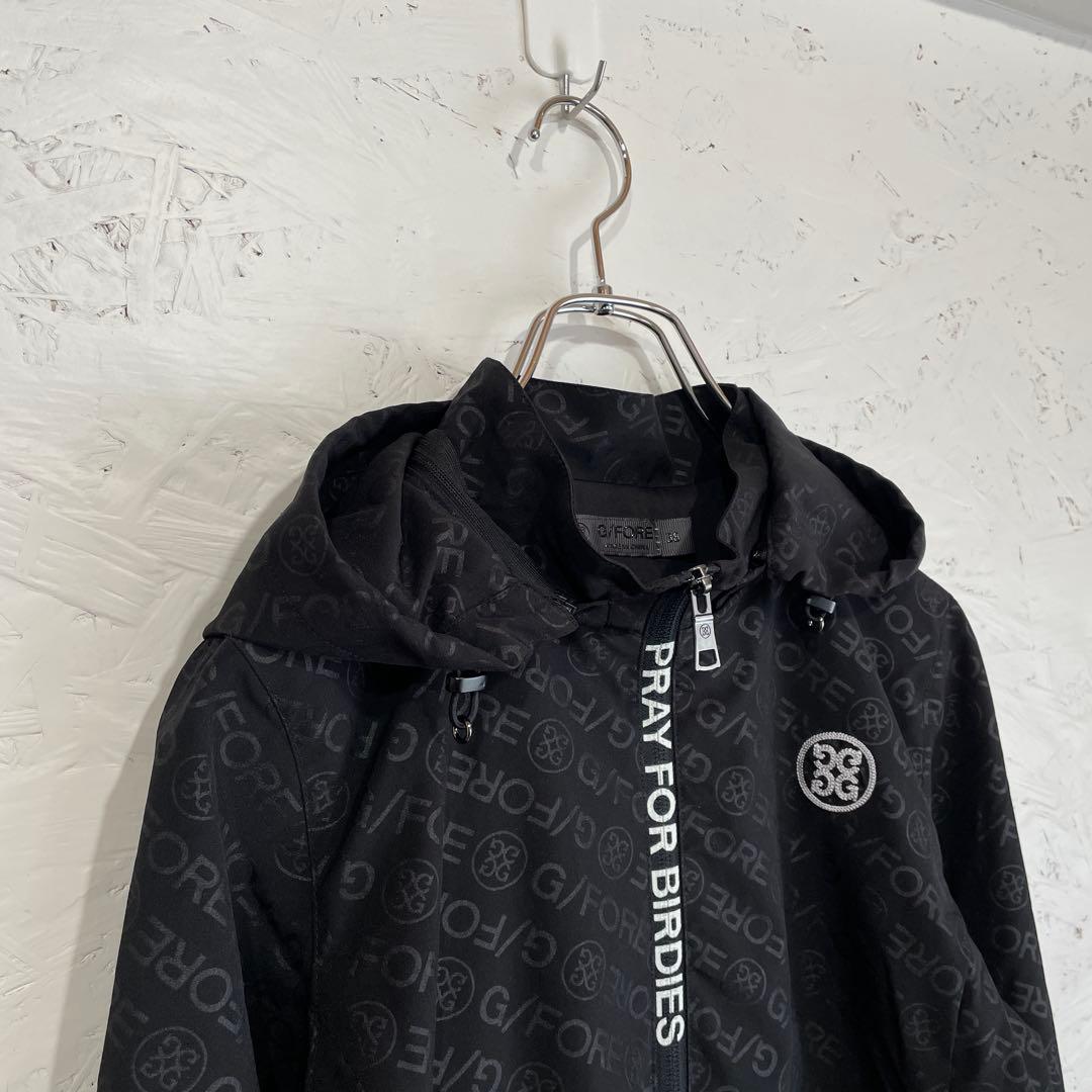 ゴルフウェア【G/FORE】フード付きジャケット　ナイロンジャケット　黒　38