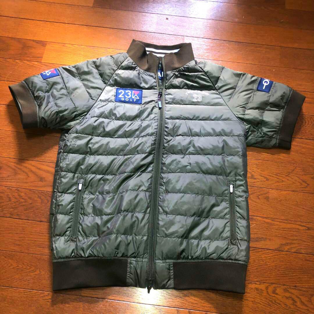 sanasap お洒落 大人気 23区ゴルフ ダウン半袖ブルゾン