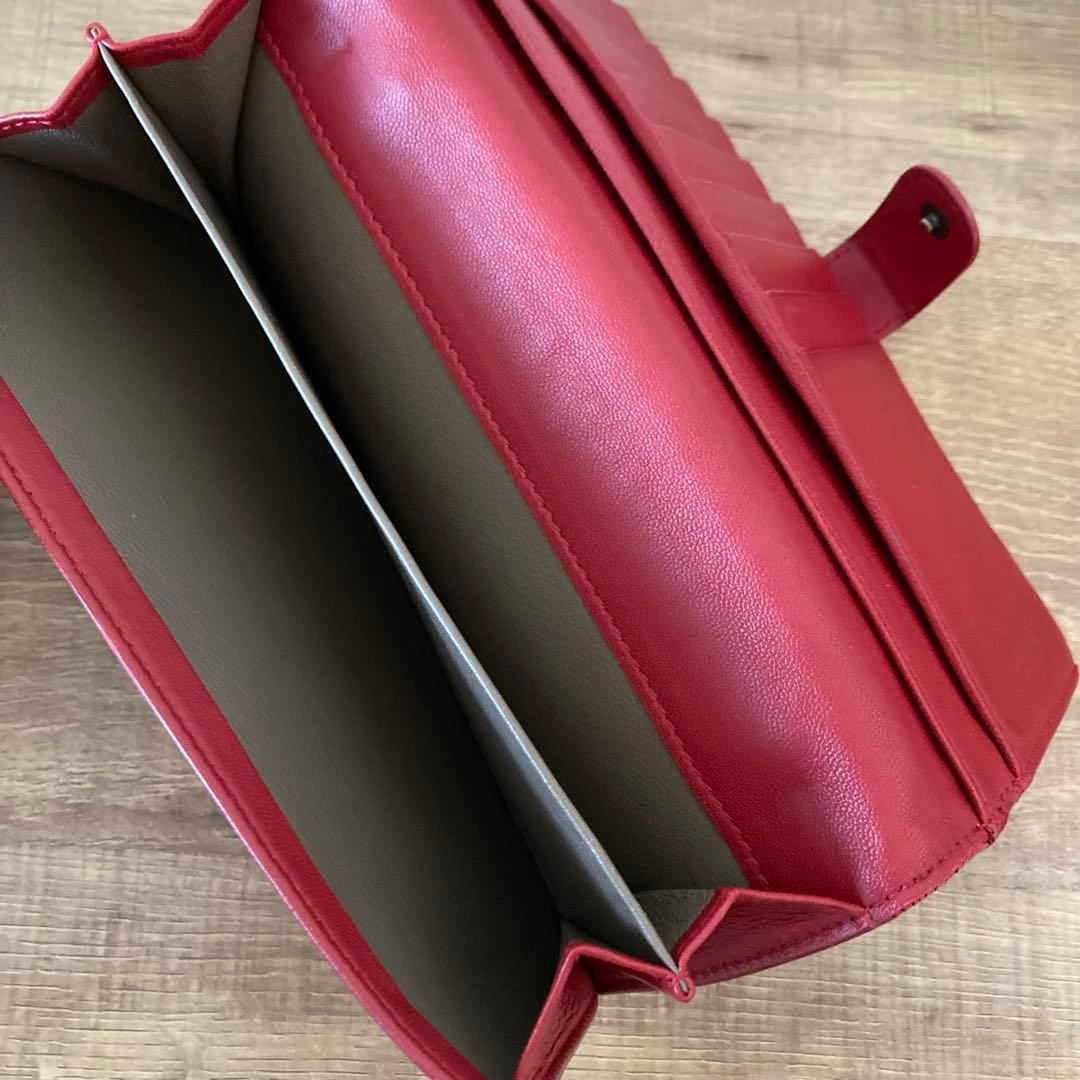 BOTTEGA VENETA ボッテガ イントレチャート 長財布 レッド 赤