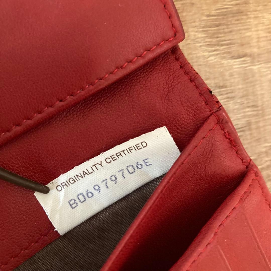 BOTTEGA VENETA ボッテガ イントレチャート 長財布 レッド 赤
