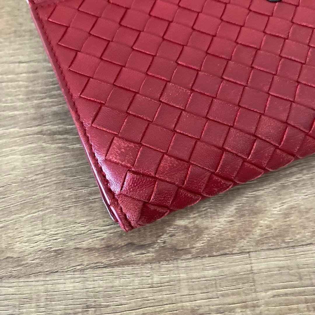 BOTTEGA VENETA ボッテガ イントレチャート 長財布 レッド 赤