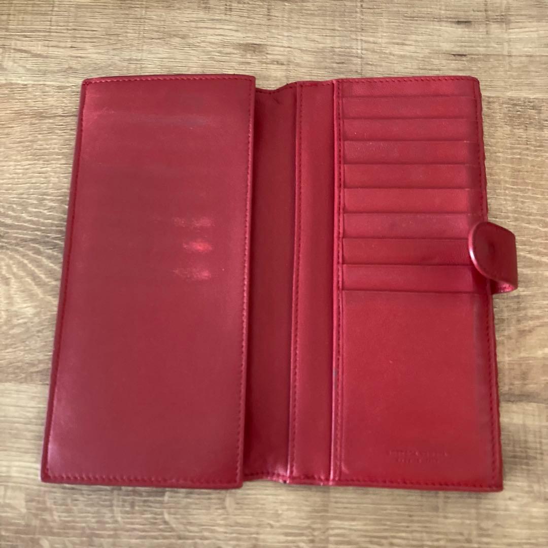 BOTTEGA VENETA ボッテガ イントレチャート 長財布 レッド 赤