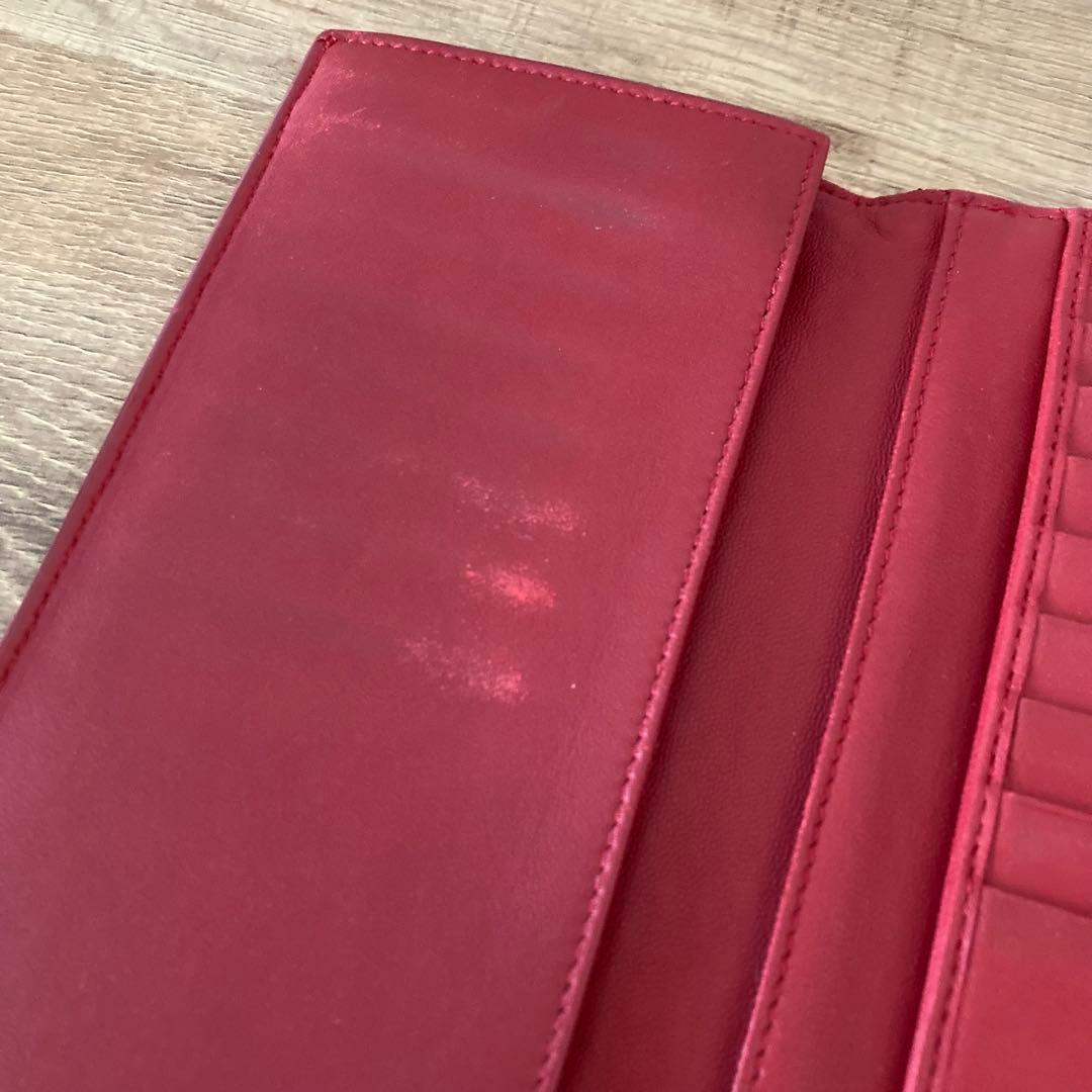 BOTTEGA VENETA ボッテガ イントレチャート 長財布 レッド 赤
