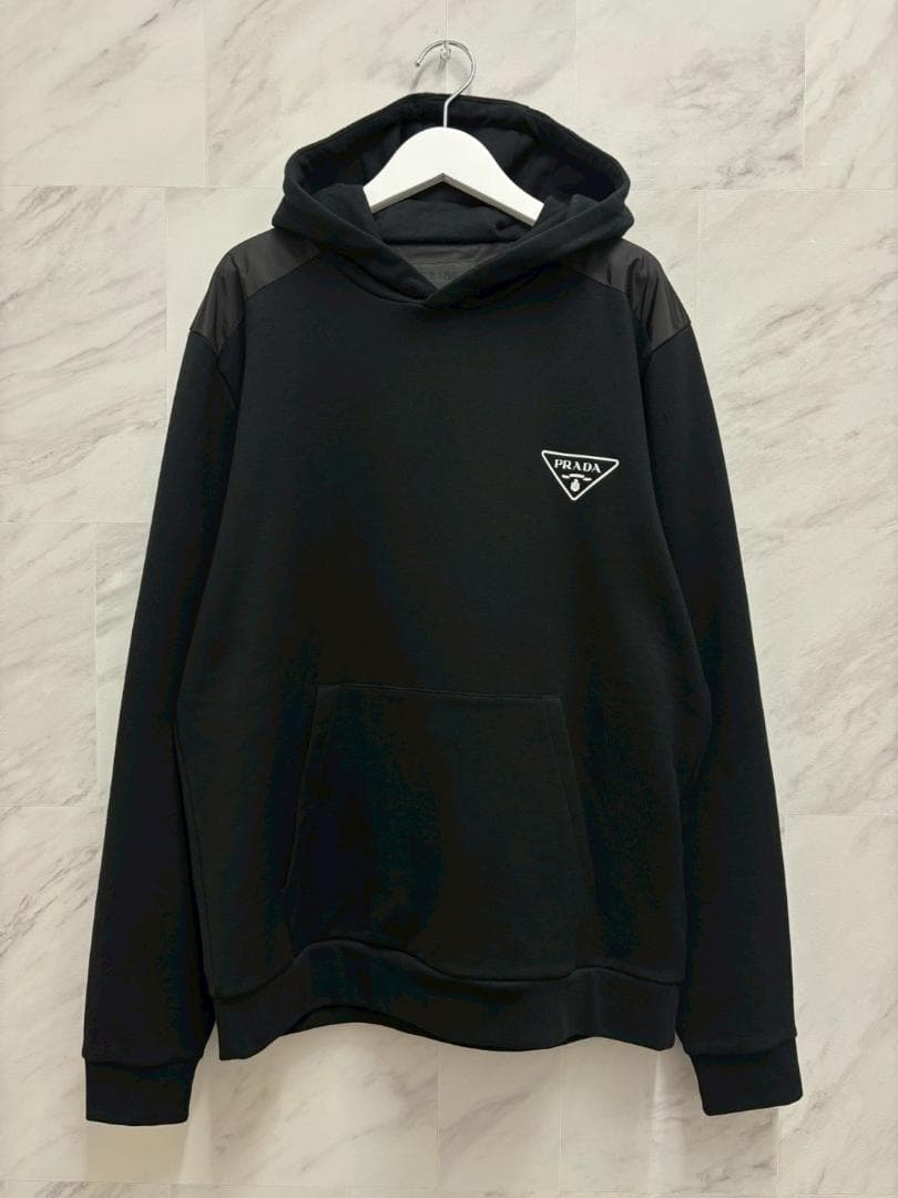 PRADA プラダ フード トレーナー 黒 トライアングルロゴ XLサイズ 新品