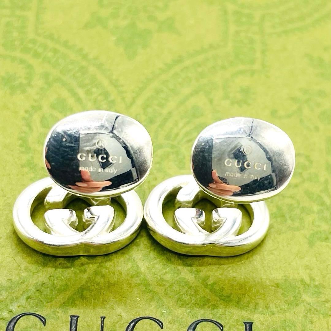 美品⭐️GUCCI カフス インターロッキング シルバー925