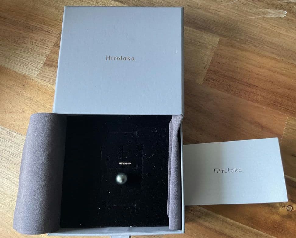 Hirotaka ブラックパール ショートバーピアス