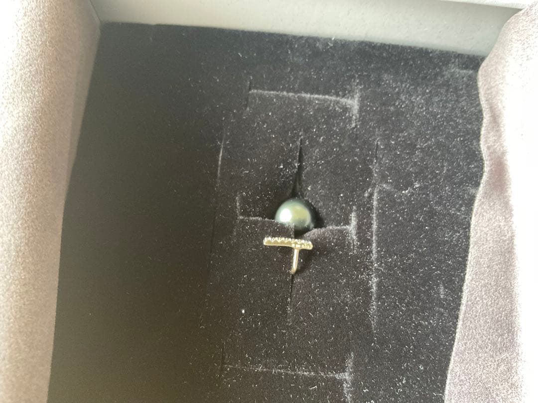 Hirotaka ブラックパール ショートバーピアス