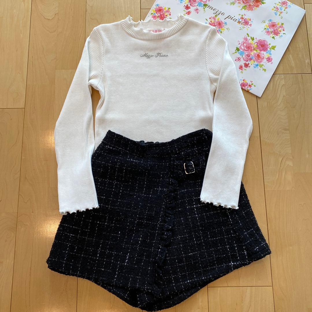 メゾピアノ　ツィード　ビスチェ　セットアップ　140cm