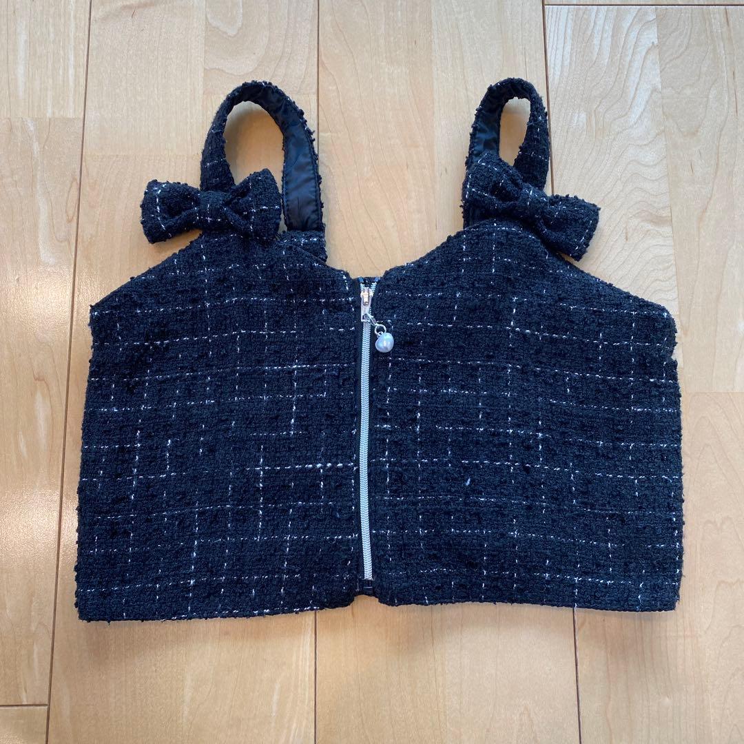 メゾピアノ　ツィード　ビスチェ　セットアップ　140cm