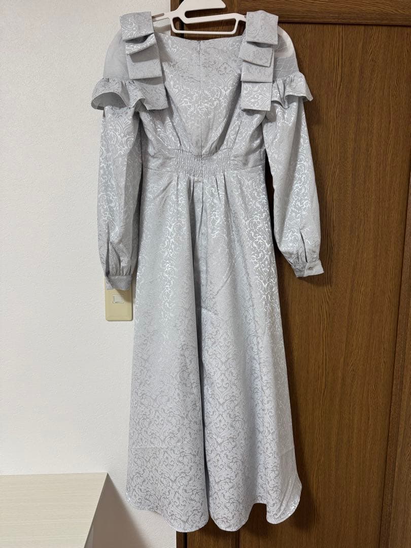 Rosé Muse Lace switching jacquard dress