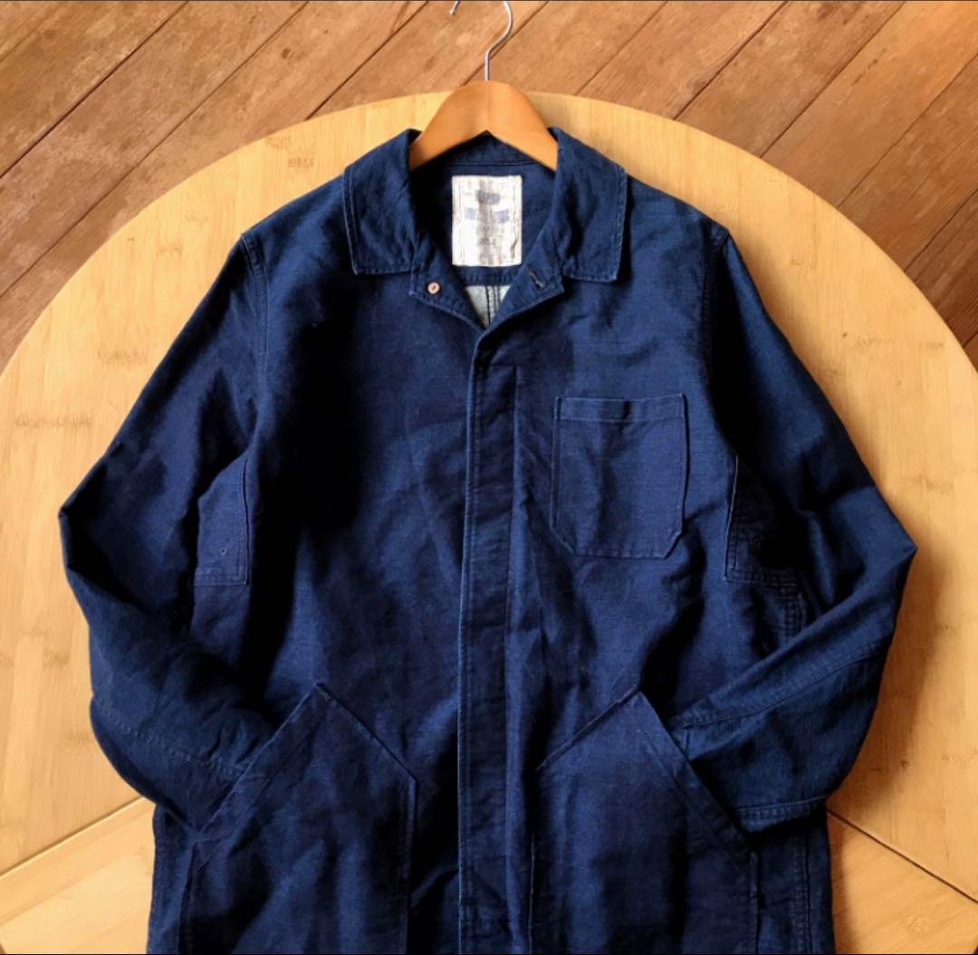 F.O.B.FACTORY メンズ Lインディゴ ショップ コート