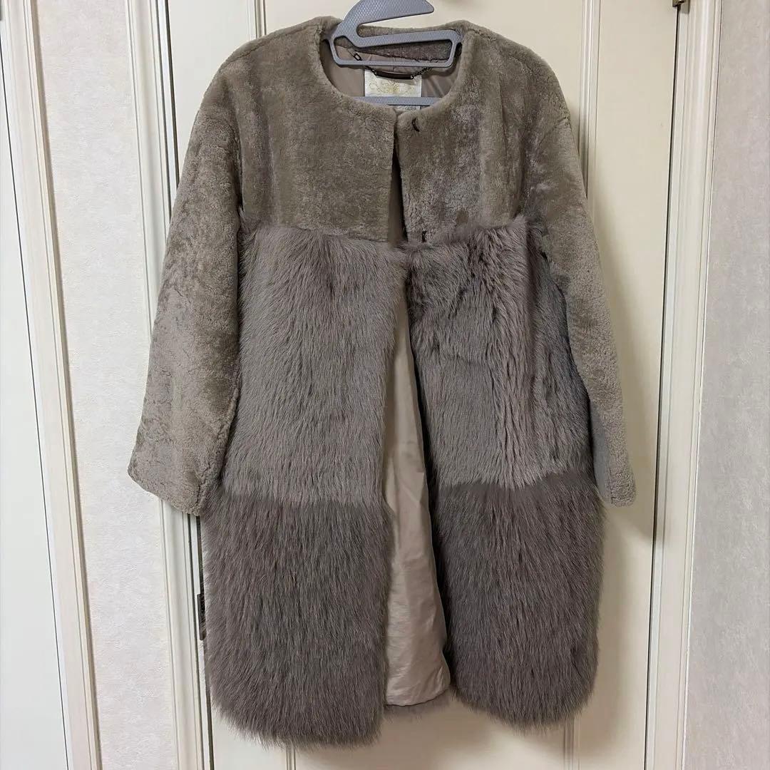 GRACE CONTINENTAL グレー ファーコート