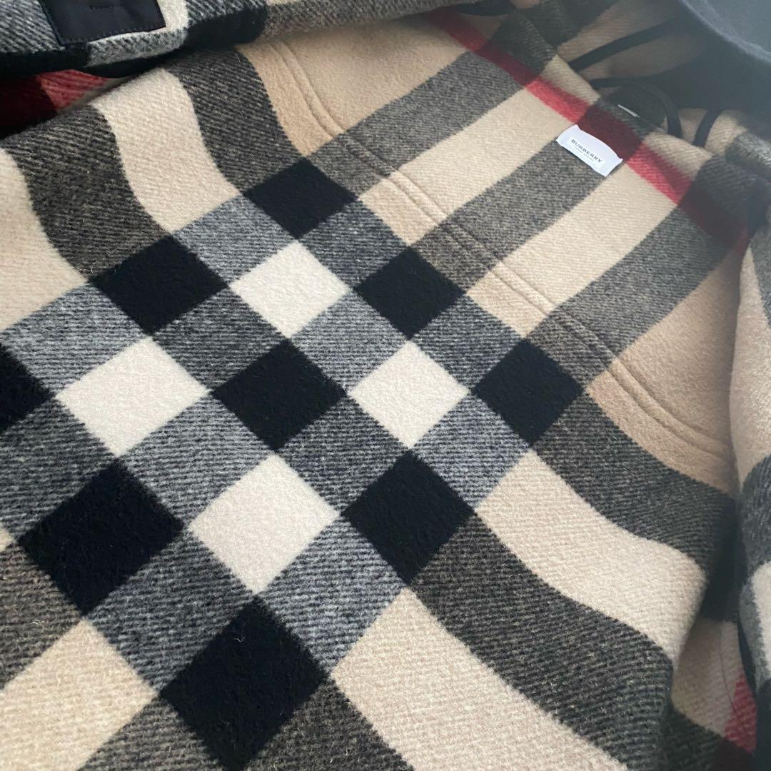 【ティッシ期】　ITL52　メガチェック　立ちフード　黒　ダッフル 100cm