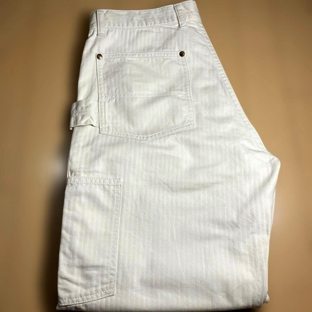 リアルマッコイズ　ホワイトHBTダブルニーワークパンツ　W30 ペインターパンツ