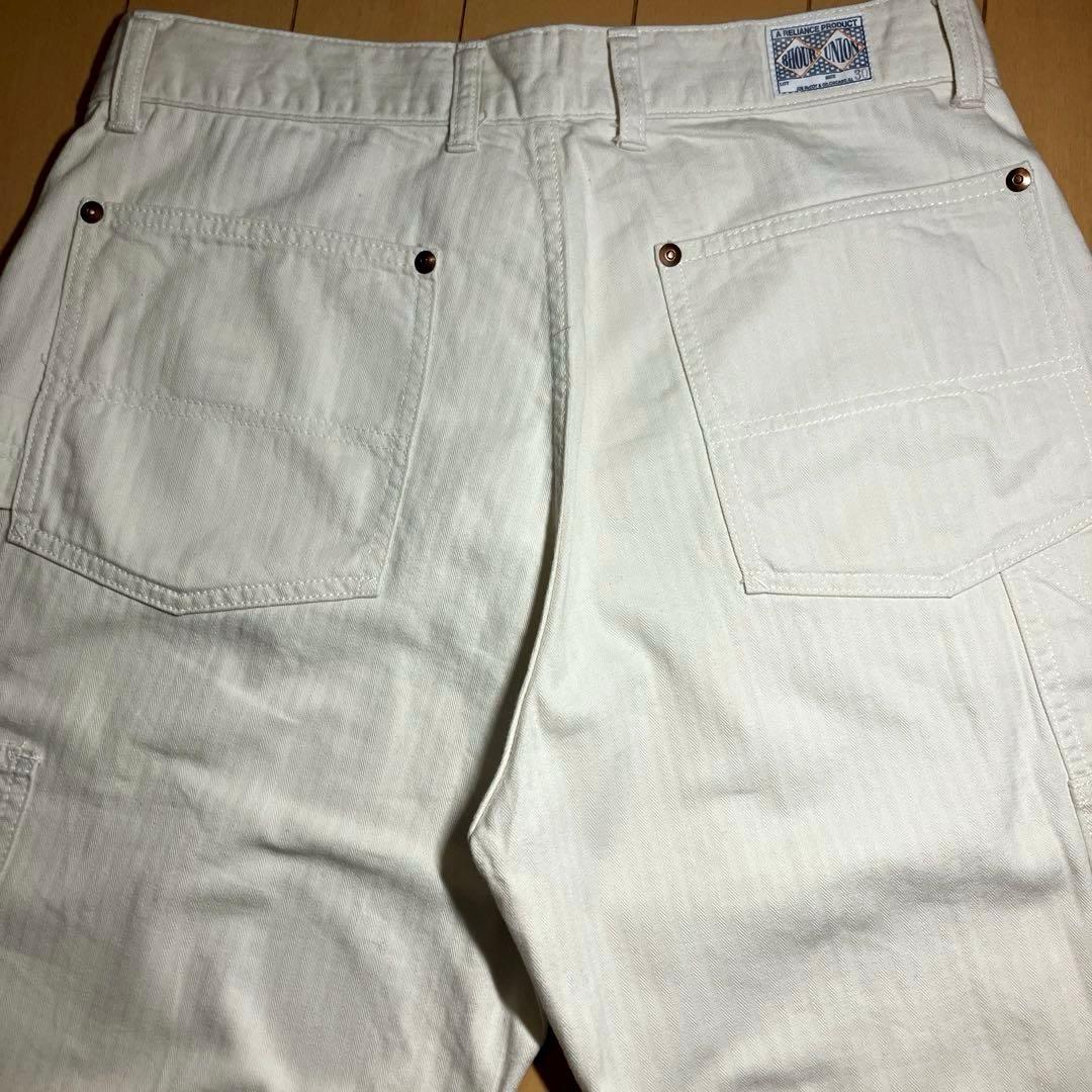 リアルマッコイズ　ホワイトHBTダブルニーワークパンツ　W30 ペインターパンツ