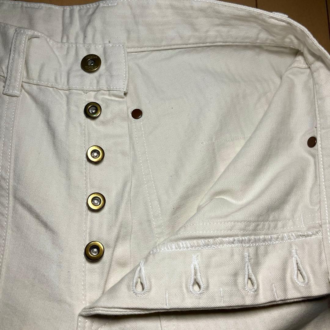 リアルマッコイズ　ホワイトHBTダブルニーワークパンツ　W30 ペインターパンツ