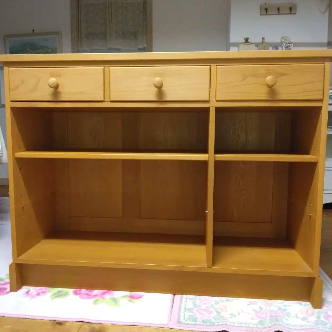 美品　ショップカウンター♥パイン材無垢　収納スペース最大
