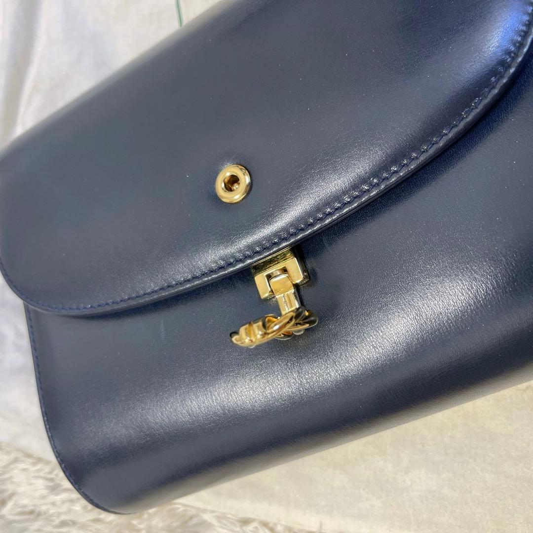 Gucci クラッチバッグ ネイビー レザー