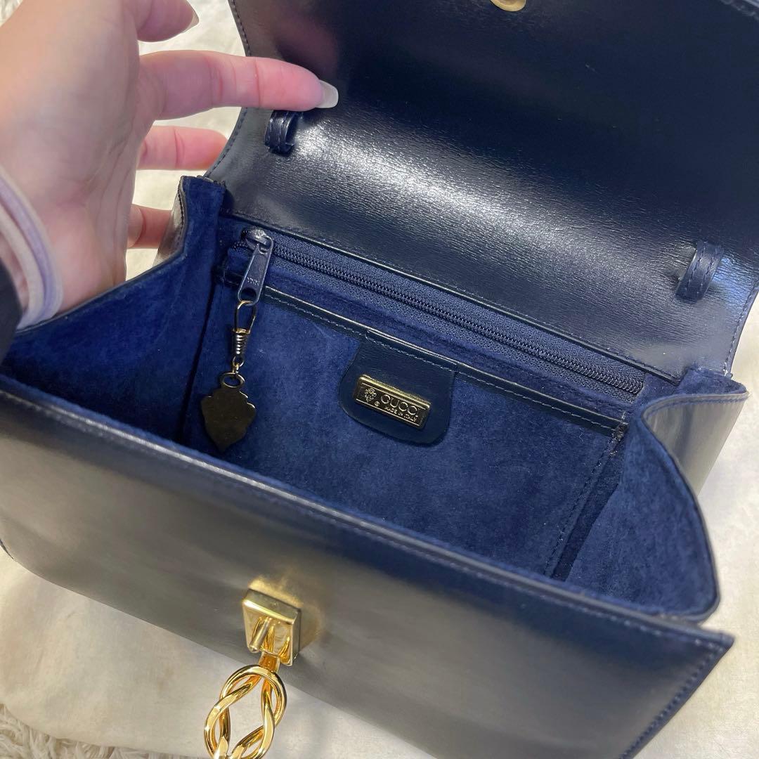Gucci クラッチバッグ ネイビー レザー