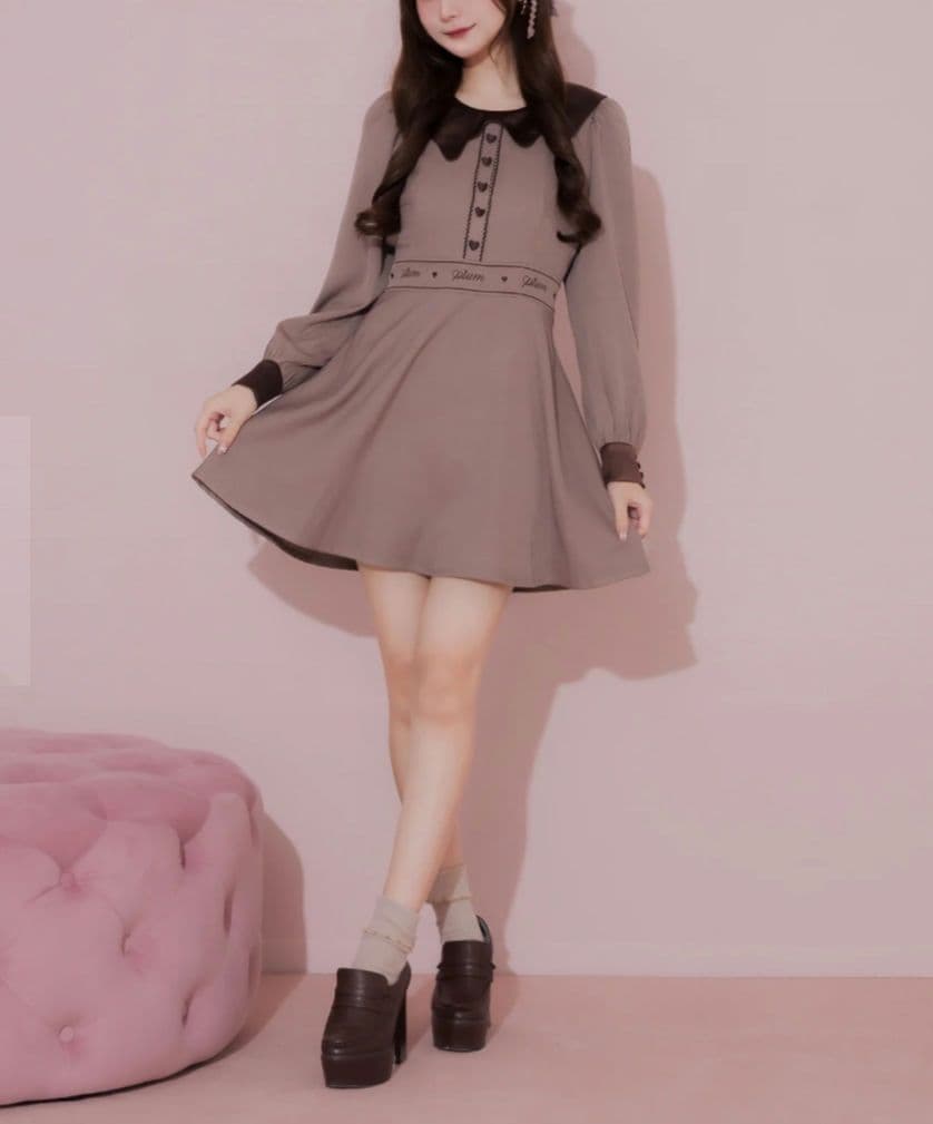 【pium】メルティーチョコレートワンピース モカ